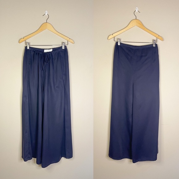 BONDI BORN | Japanese Lyocell Navy Waist Tie Lounge Pants - Picture 3 of 9